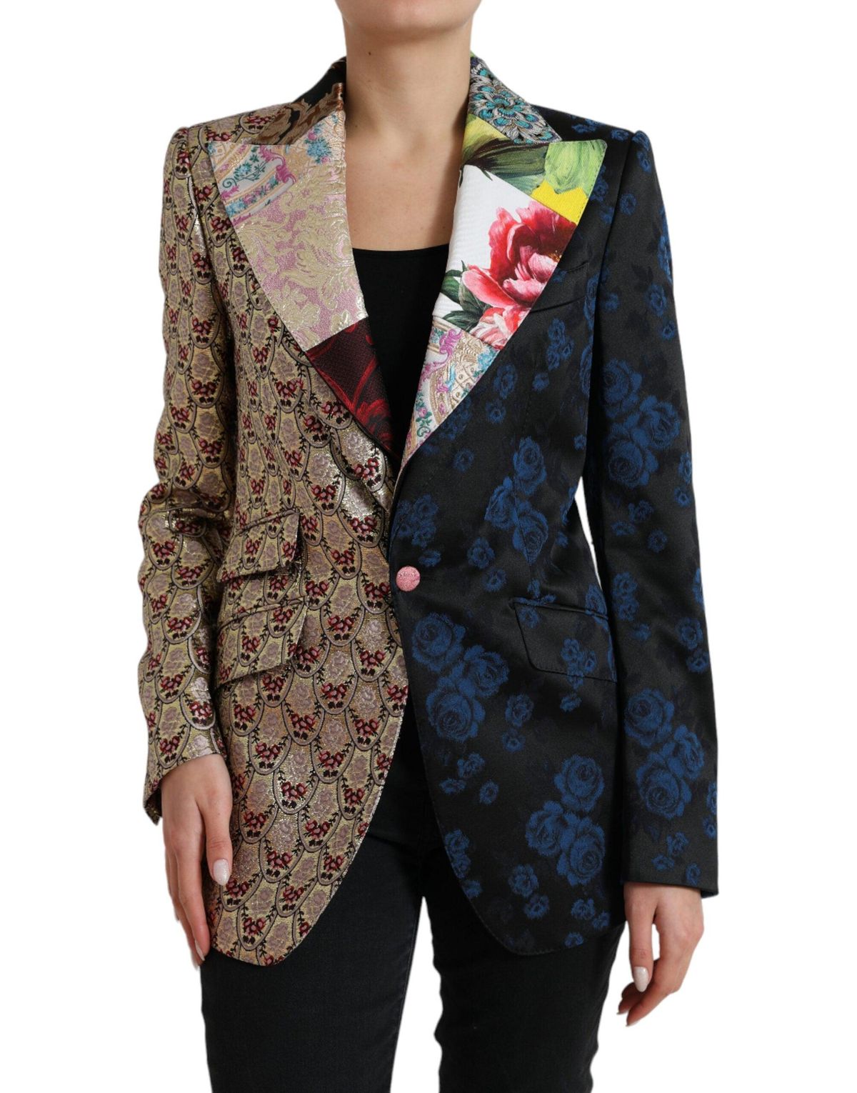 Dolce & Gabbana Multifarve Floral Patchwork Jacquard Jakke & Frakke