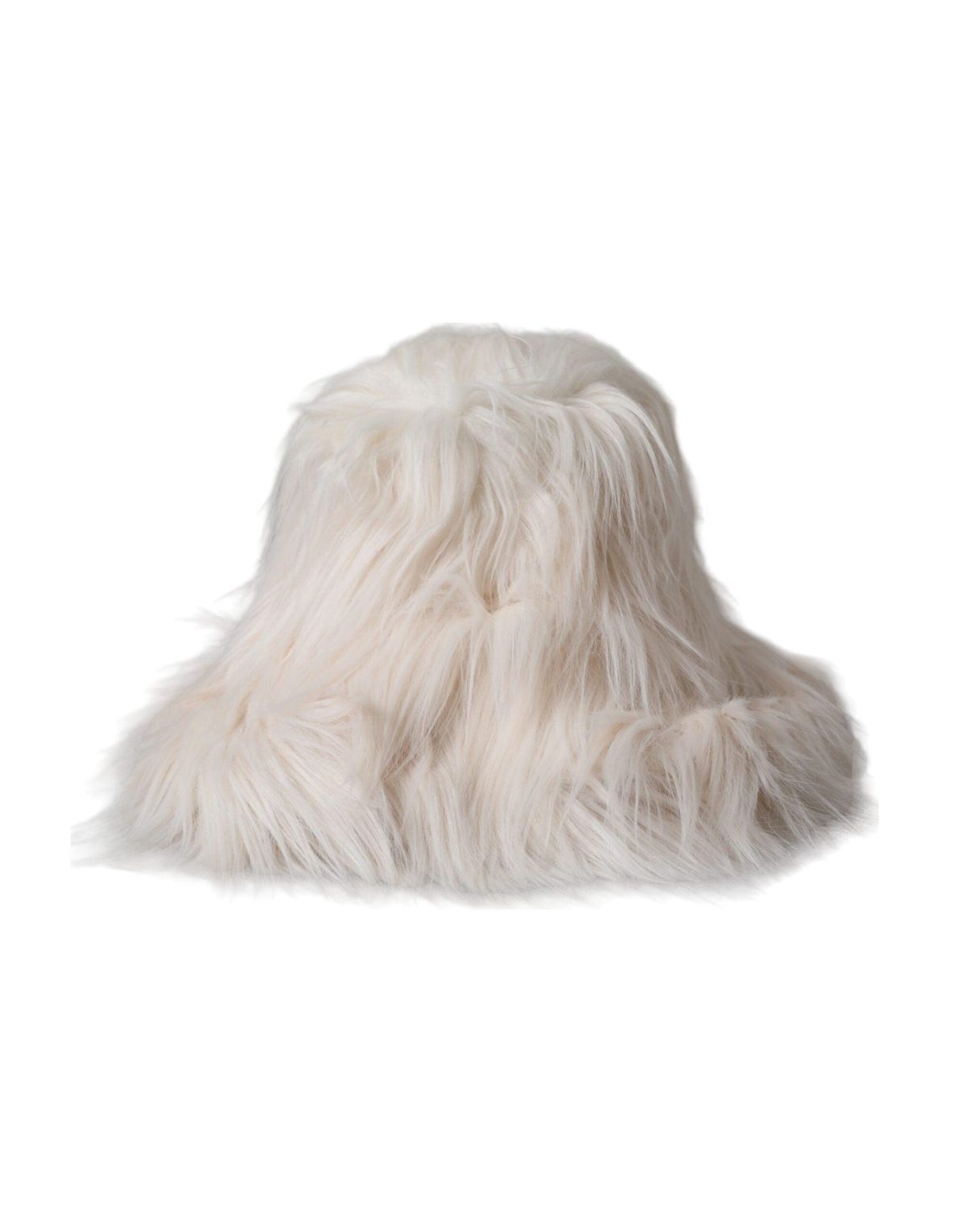 Dolce & Gabbana Off White Acrylic Fur Dames Bucket Hat