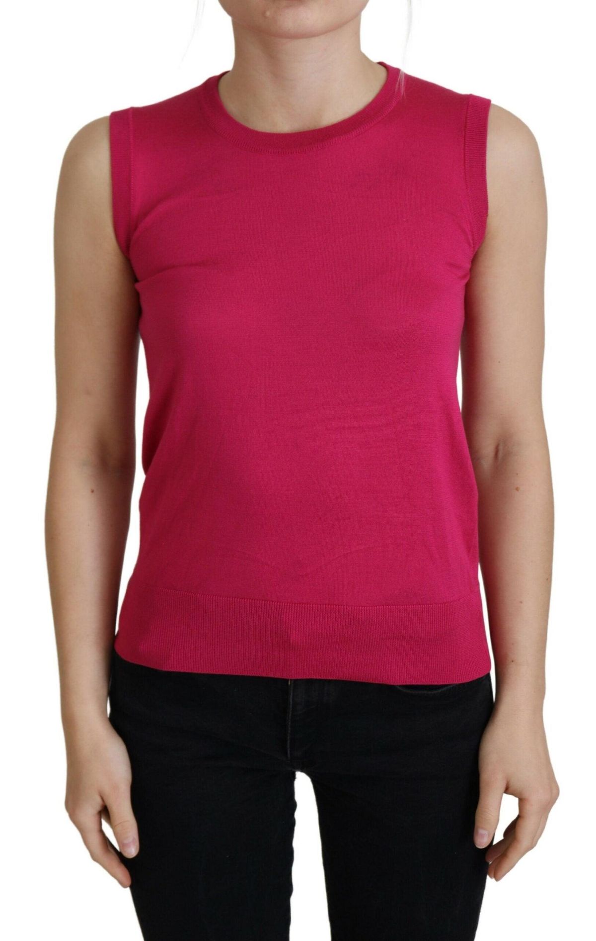 Dolce & Gabbana Pink Silke Vest Pullover