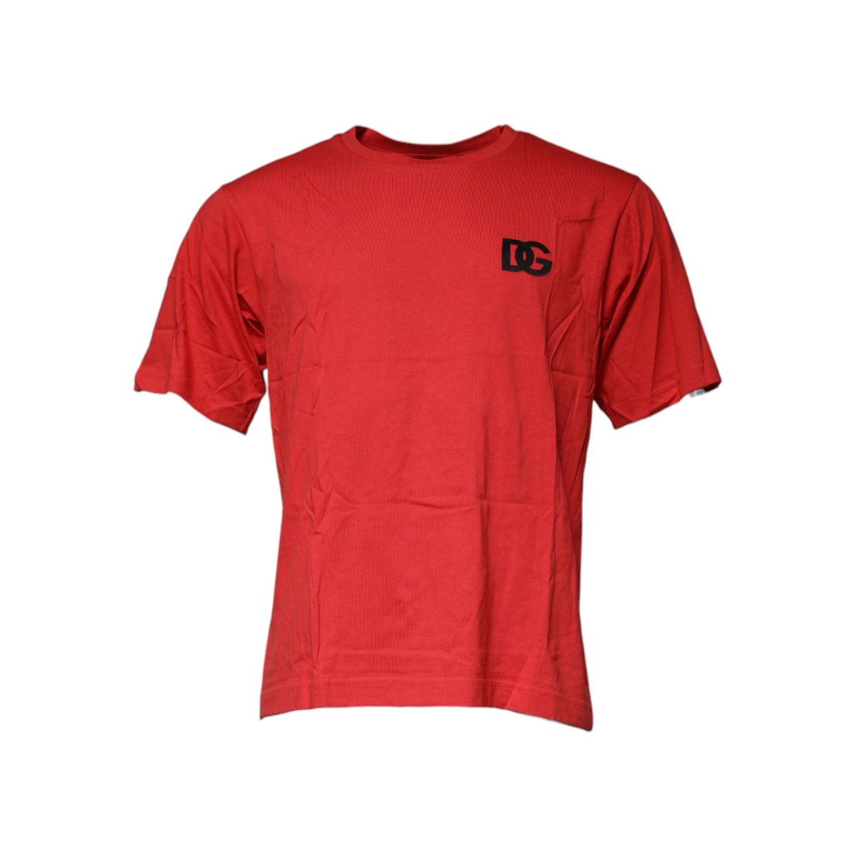 Dolce & Gabbana Red DG Logo Cotton Crew Neck T-shirt