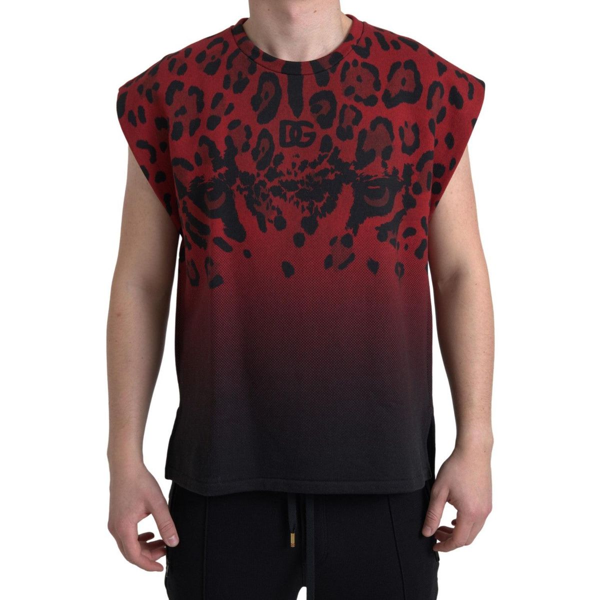 Dolce & Gabbana Rød Leopard Bomuld T-shirt