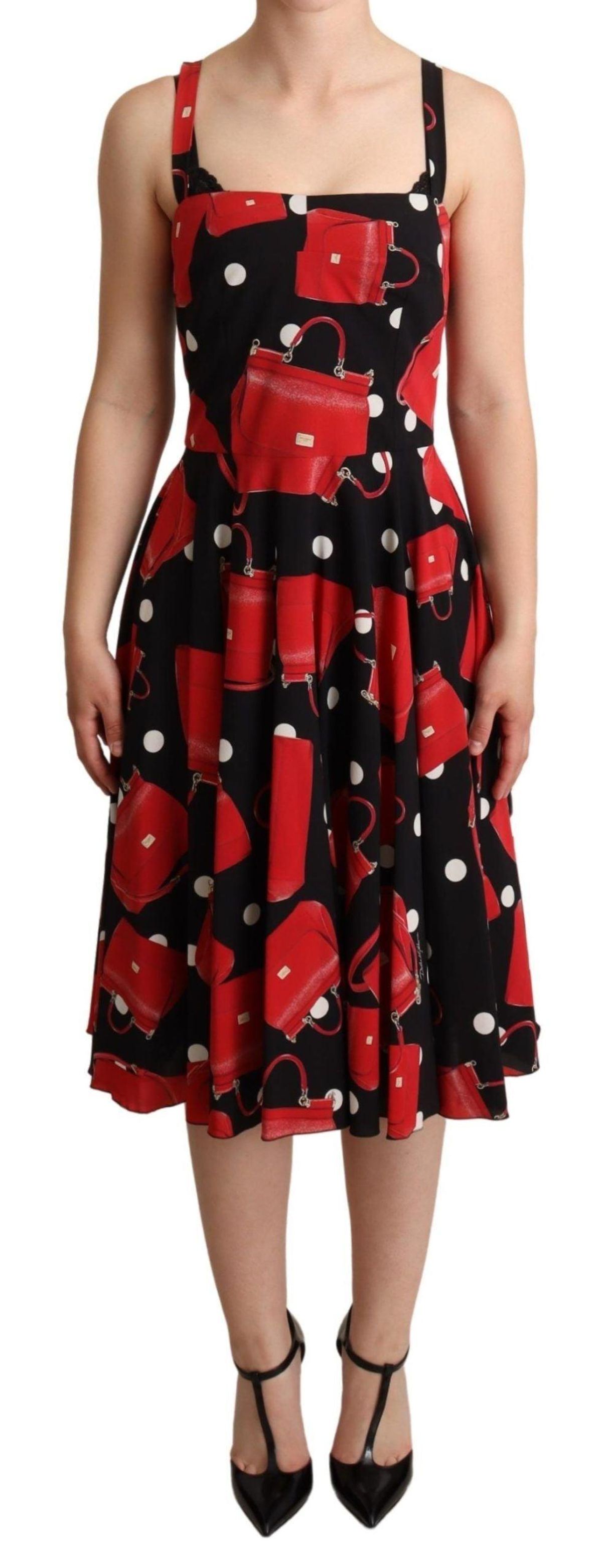 Dolce & Gabbana Sicilian Bag Print Sleeveless Midi Dress