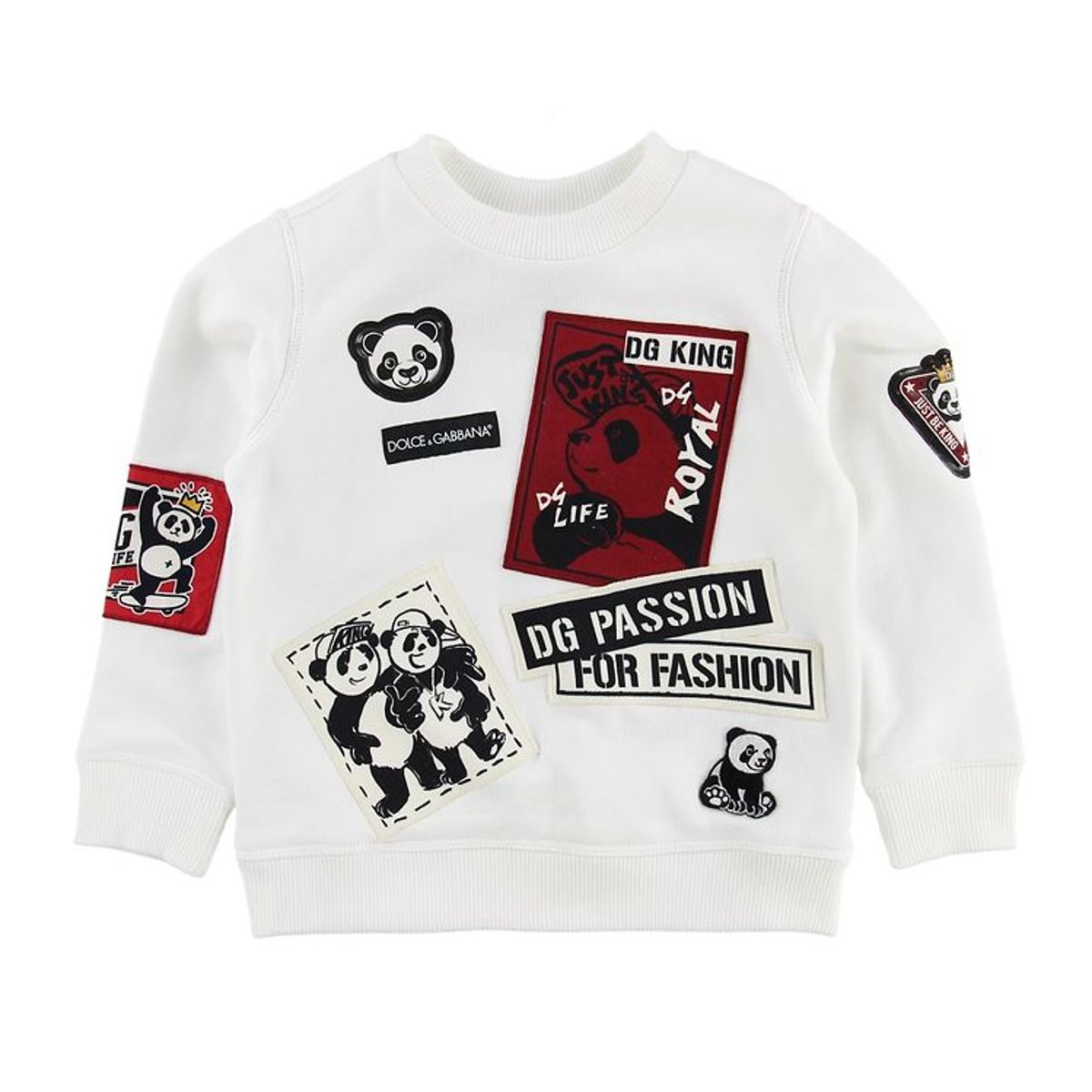 Dolce & Gabbana Sweatshirt - Hvid m. Patches