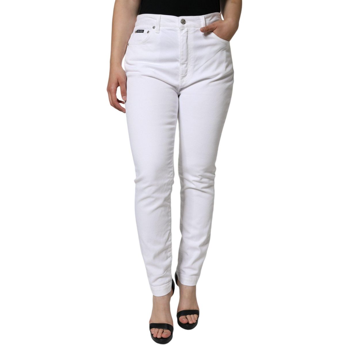 Dolce & Gabbana White Cotton Stretch AUDREY Skinny Jeans