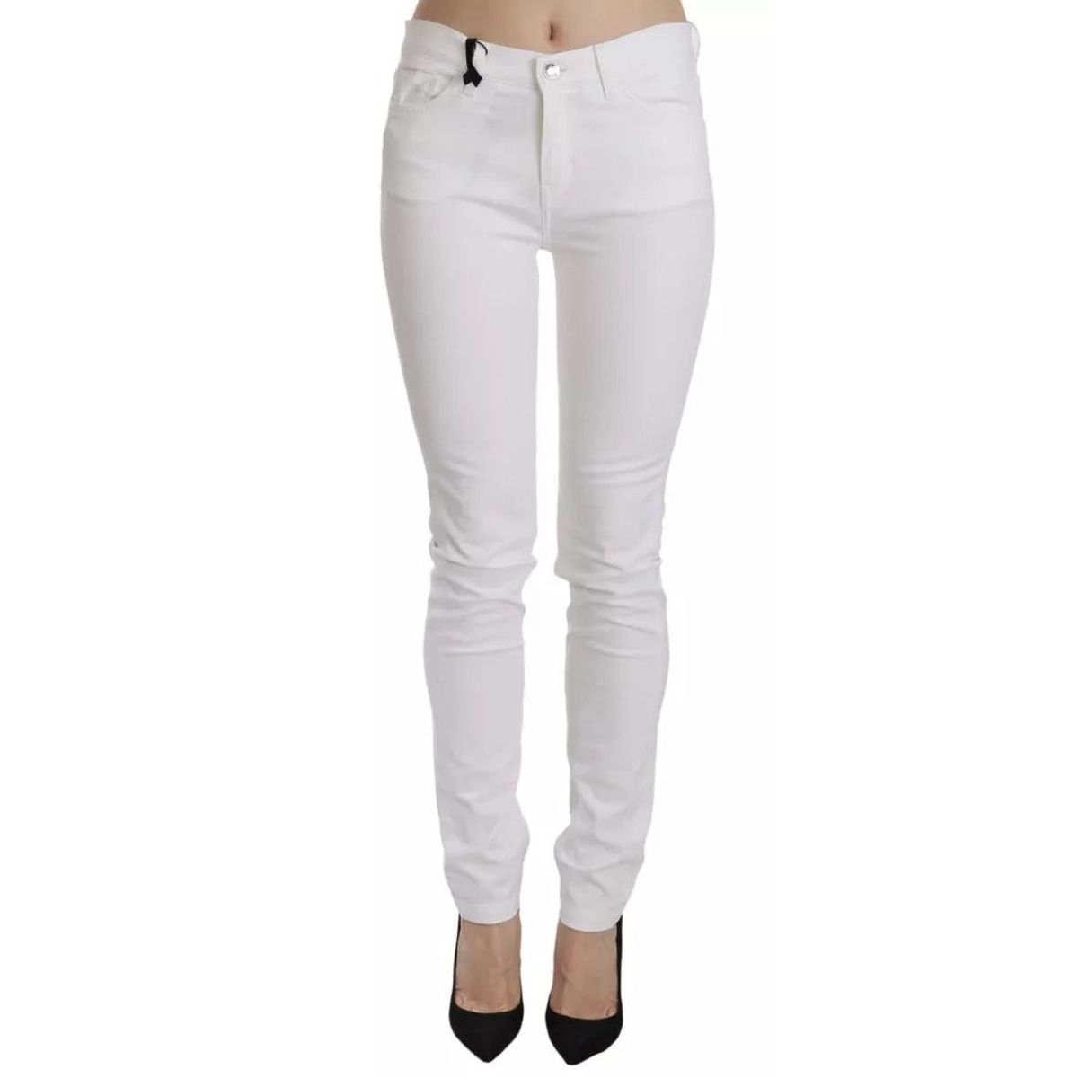 Dolce & Gabbana White Crystal Embellished Skinny Jeans