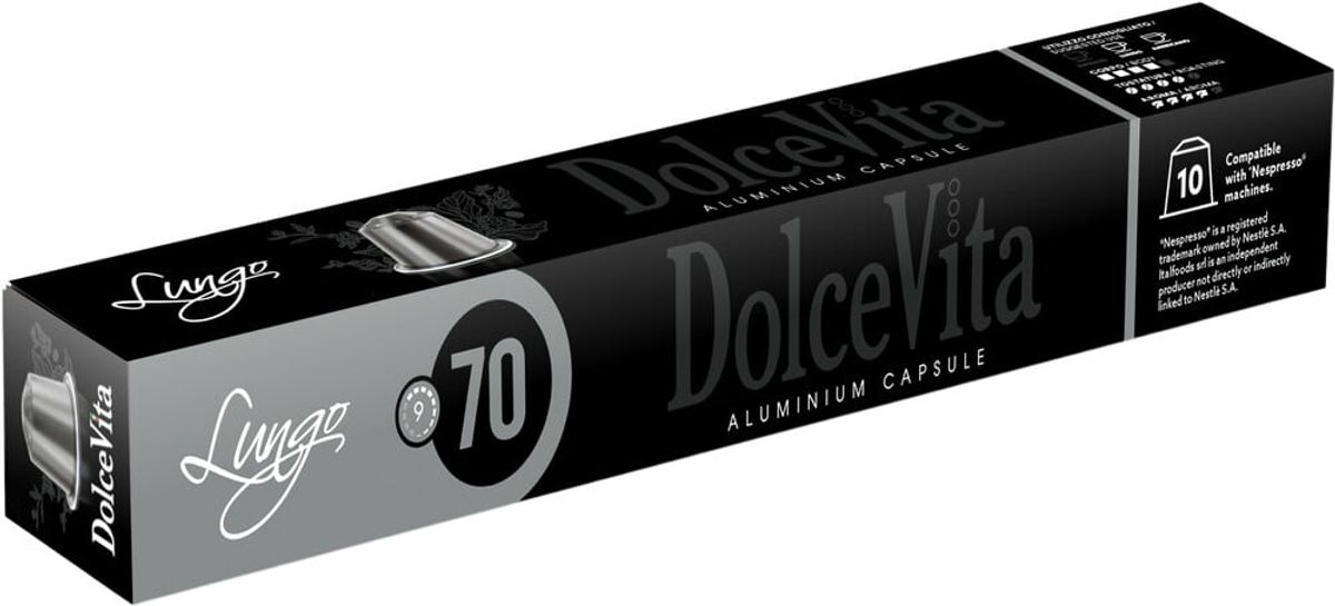 Dolce Vita - Lungo Aluminium (10 stk) - Kapsler til Nespresso