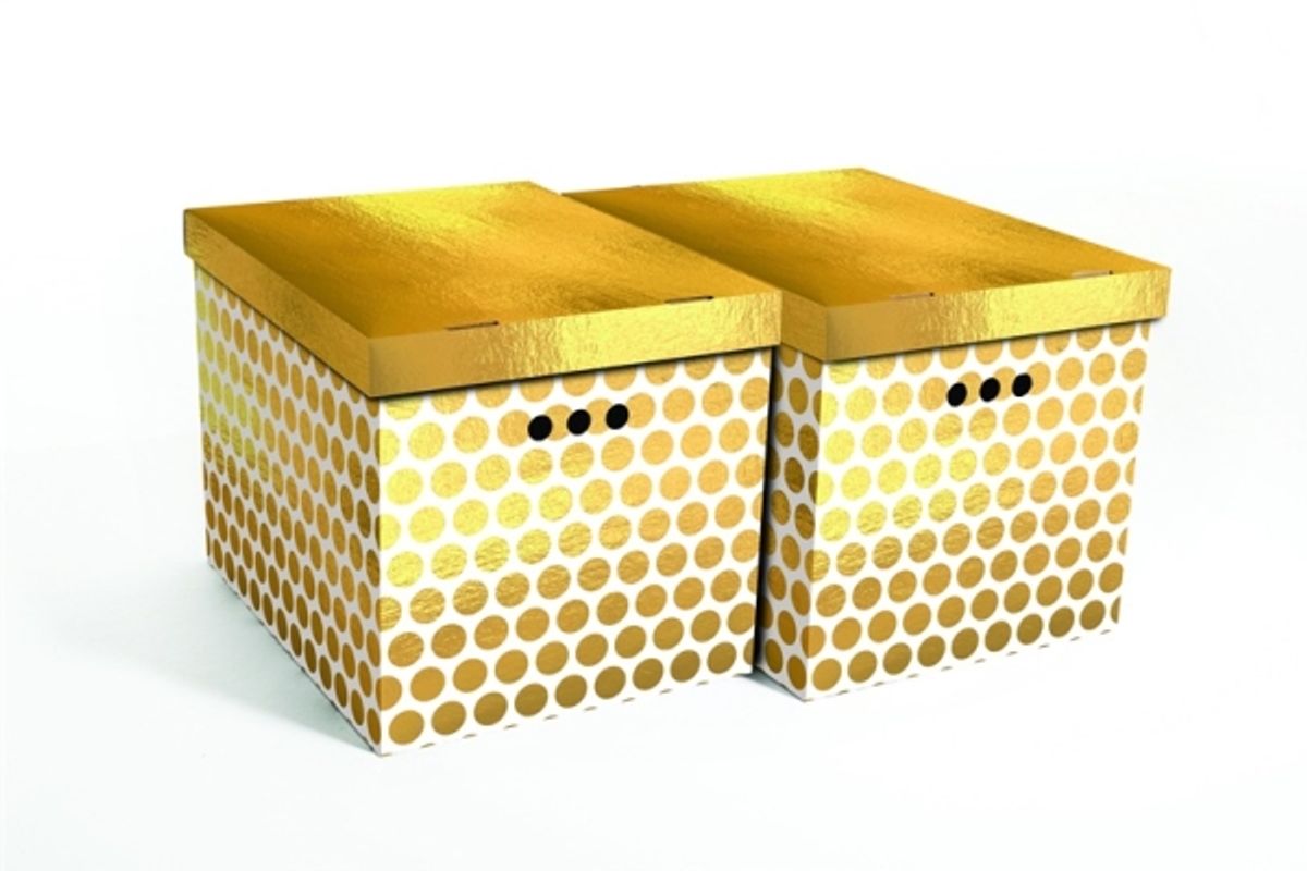 Domoletti Foldable Cart Box2 44X35x32cm Gold Dots