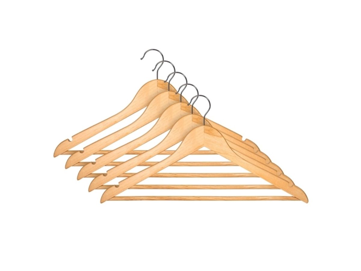 Domoletti Wooden Hanger Lsn001-A Natural 5 Pcs