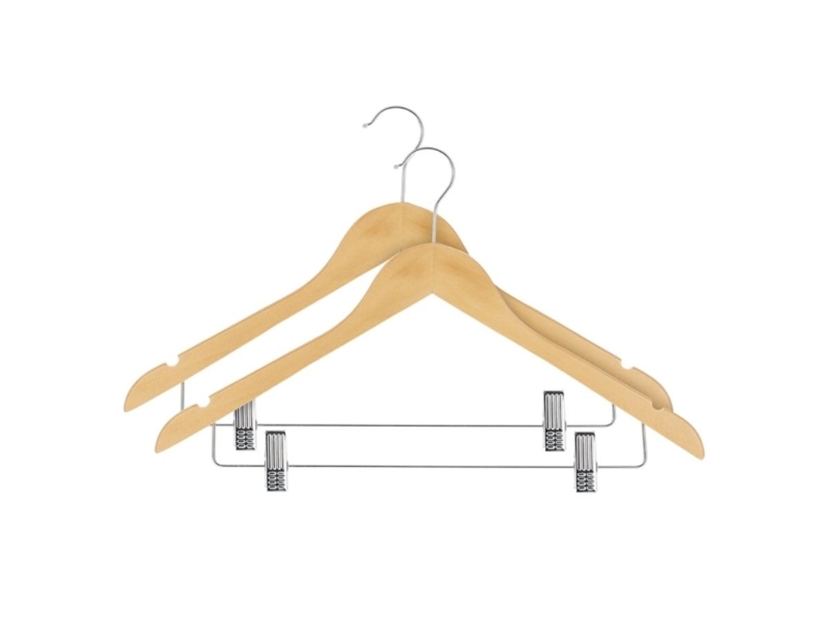 Domoletti Wooden Hanger Lsn015-A Natural 2 Pcs