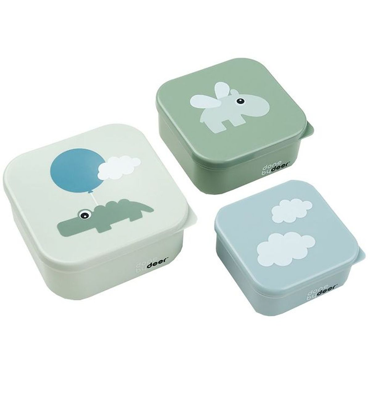 Done By Deer Snackbox - Happy Clouds - 3-pak - Grøn