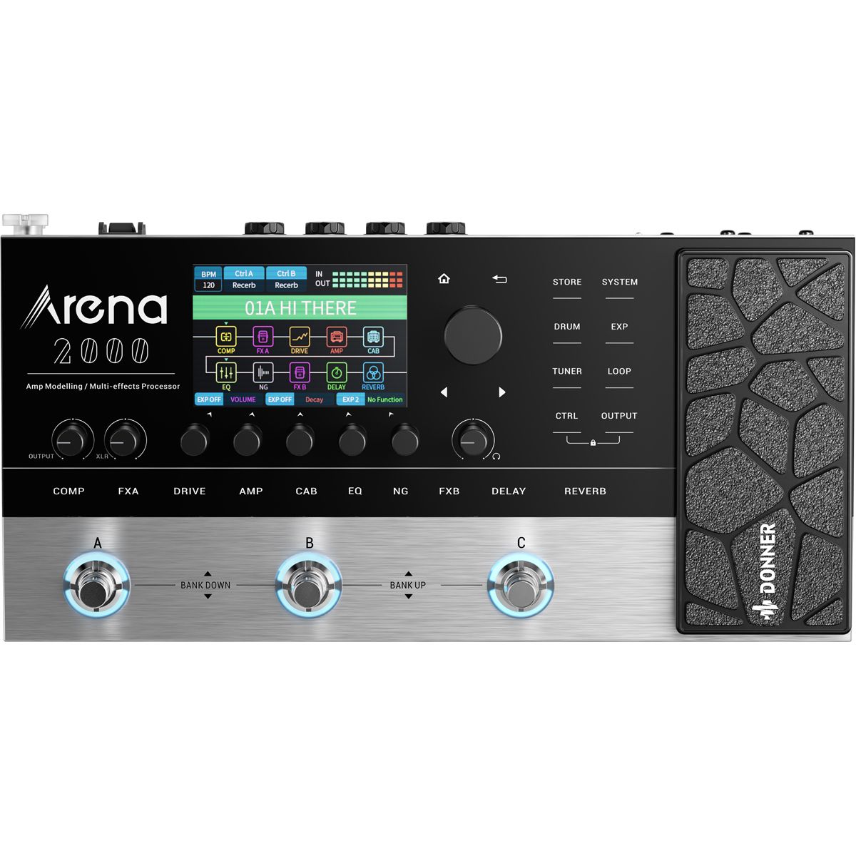 Donner Arena 2000 guitar-multieffekt-pedalboard