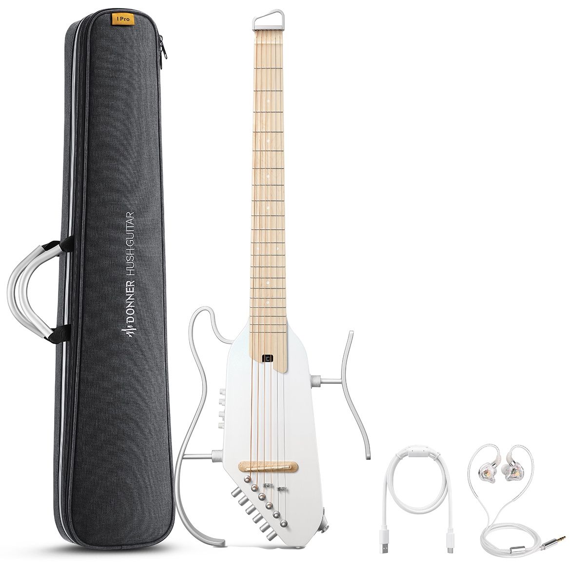 Donner HUSH-I PRO silent guitar hvid