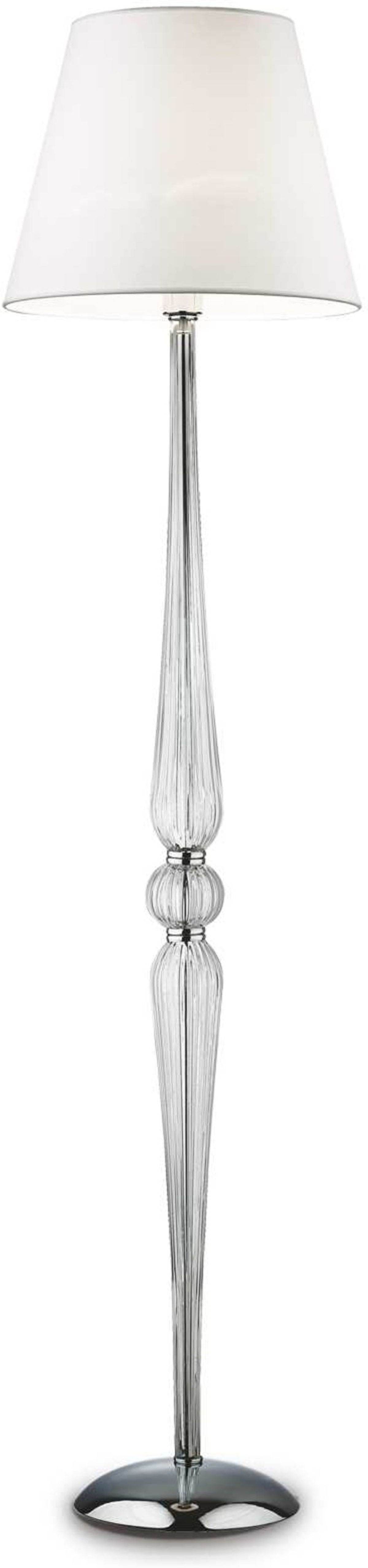 Dorothy, Gulvlampe, E27 max 1 x 60W, E27, gennemsigtig/krom, metal, glas, stof, Ø400xH1650mm