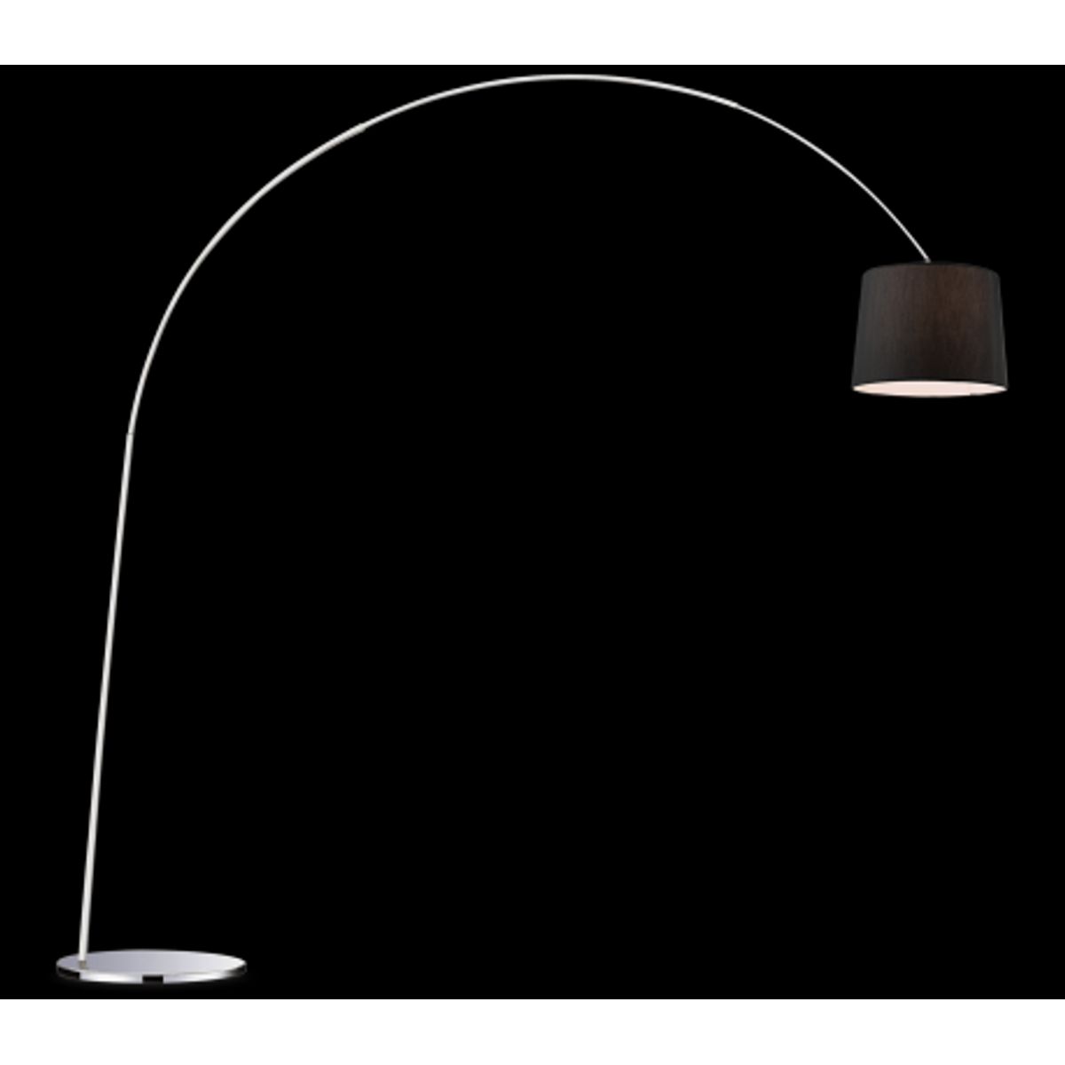 DORSALE Gulvlampe i metal og tekstil H228 cm 1 x E27 - Krom/Sort