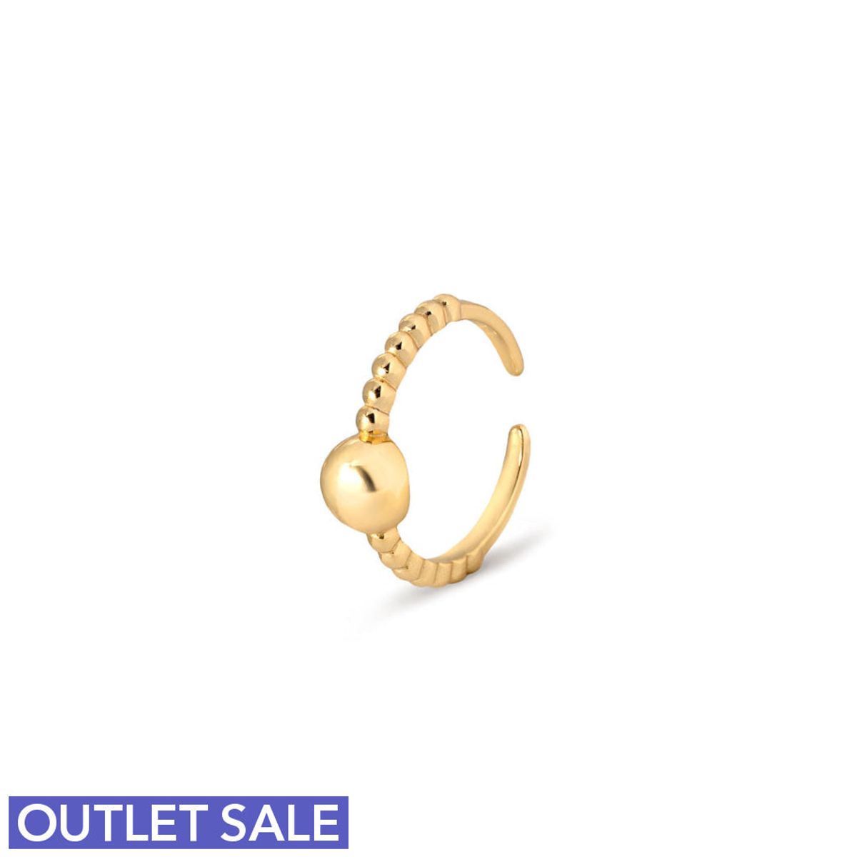 #Dotty fingerring / Cuff - onesize - regulerbar størrelse - 18 karat forgyldt Sterling sølv - OUTLET