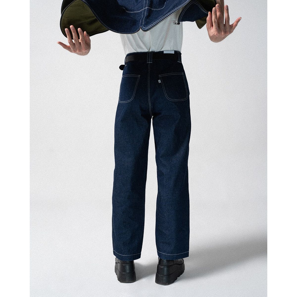 DOUBLE SIDESEAM DENIM PANTS MALE - Large