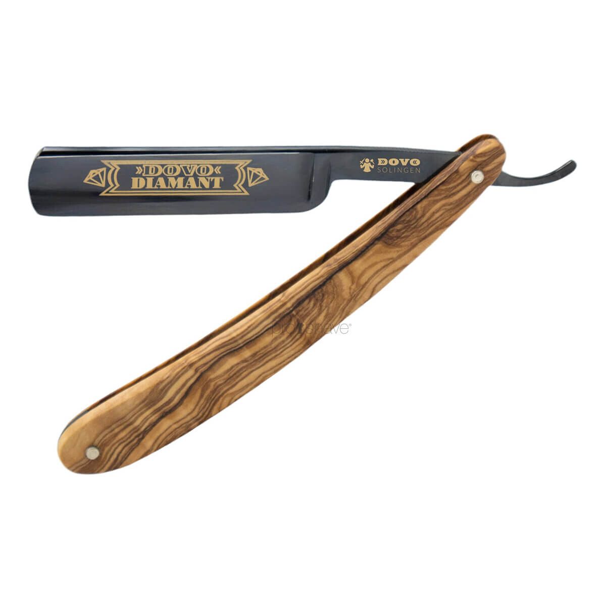 Dovo Straight Razor 5/8, Round nose, Diamant, Oliventræ