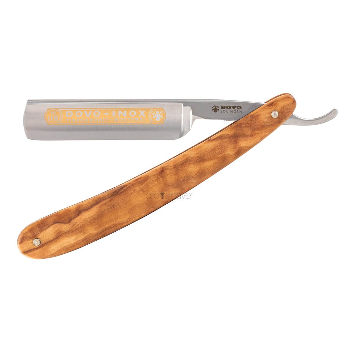 Dovo Straight Razor 5/8, Round nose, INOX, Oliventræ