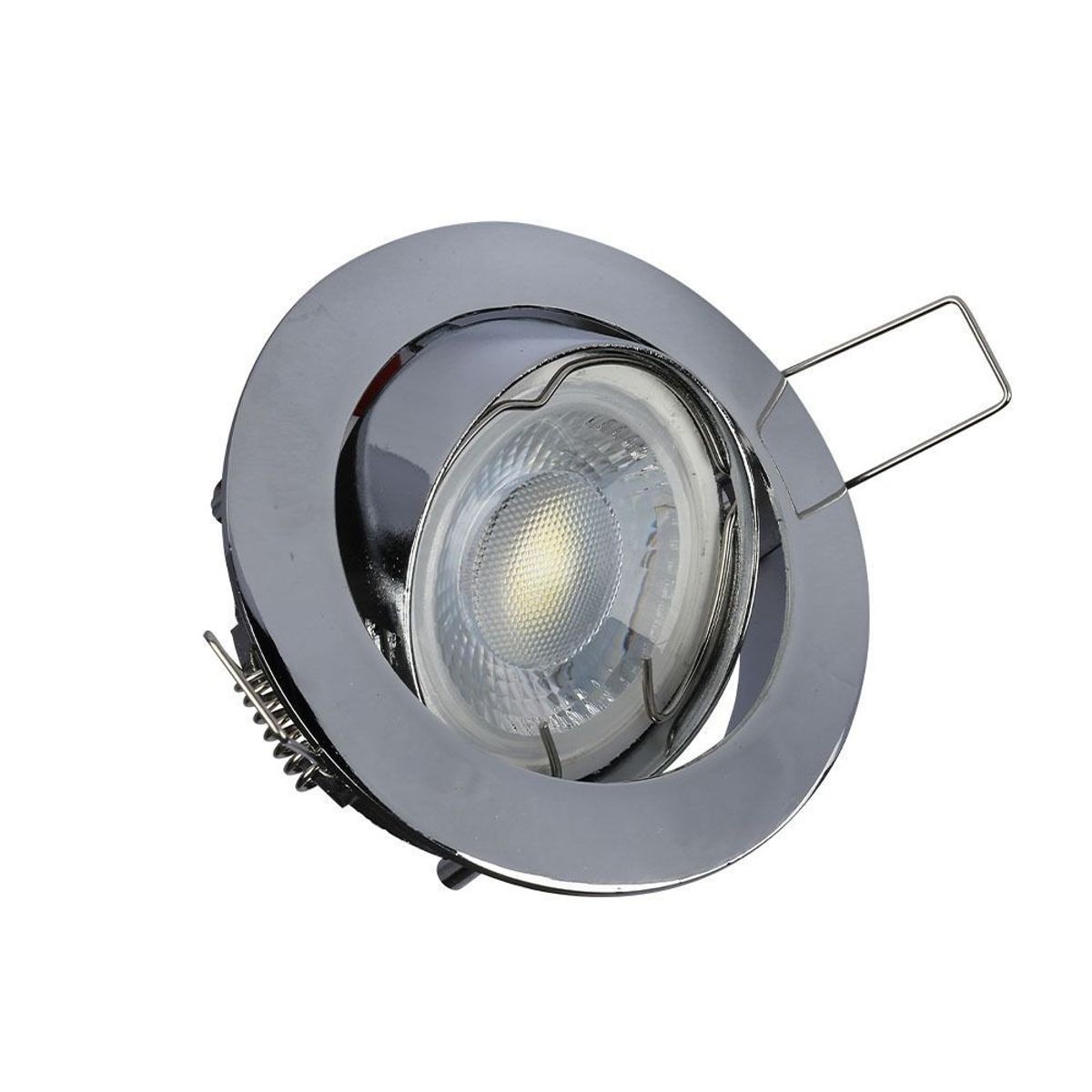 Downlight kit uden lyskilde - Hul: Ø7,4 cm, Mål: Ø8,2 cm, krom, vælg MR16 eller GU10 fatning - Fatning : Uden fatning