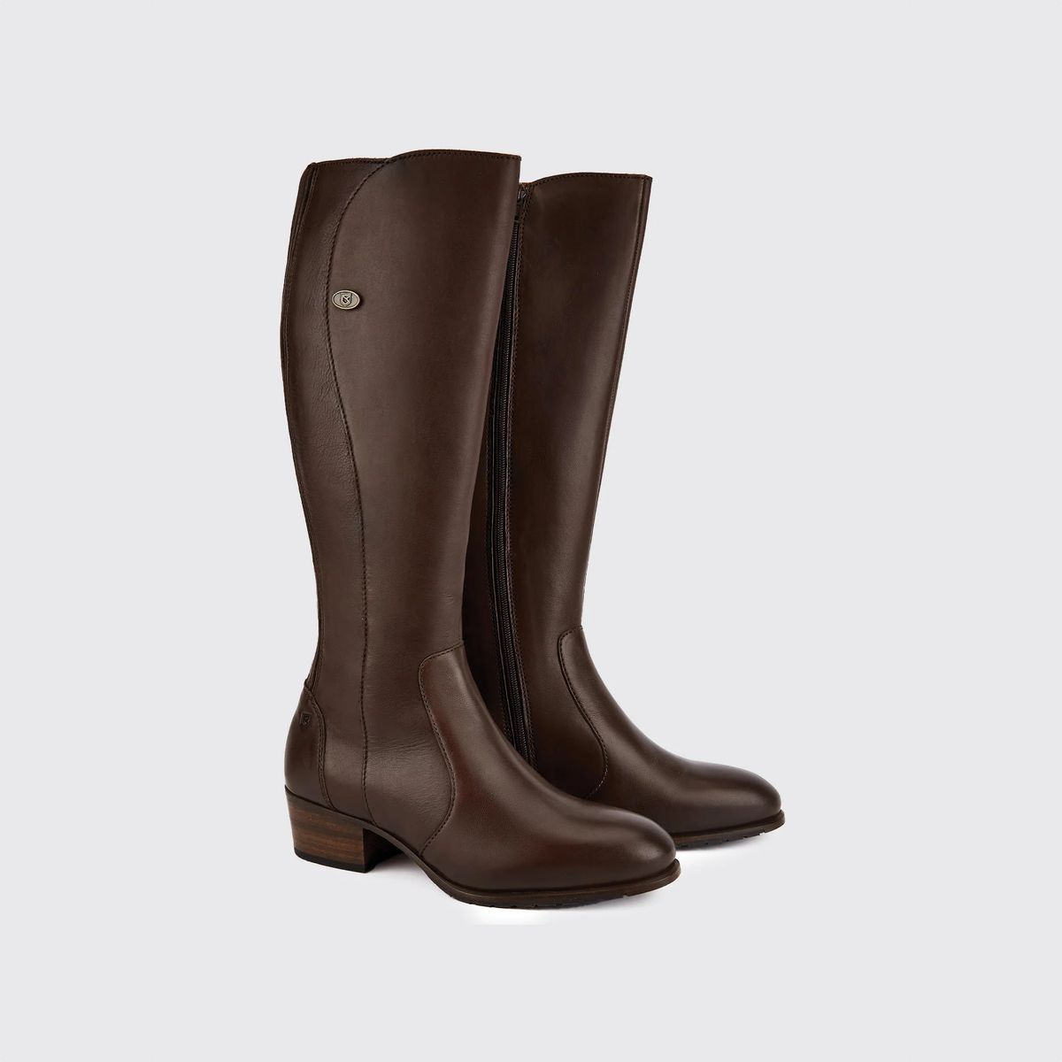 Downpatrick Ladies Knee-high læderstøvle, Old Rum brun - 39