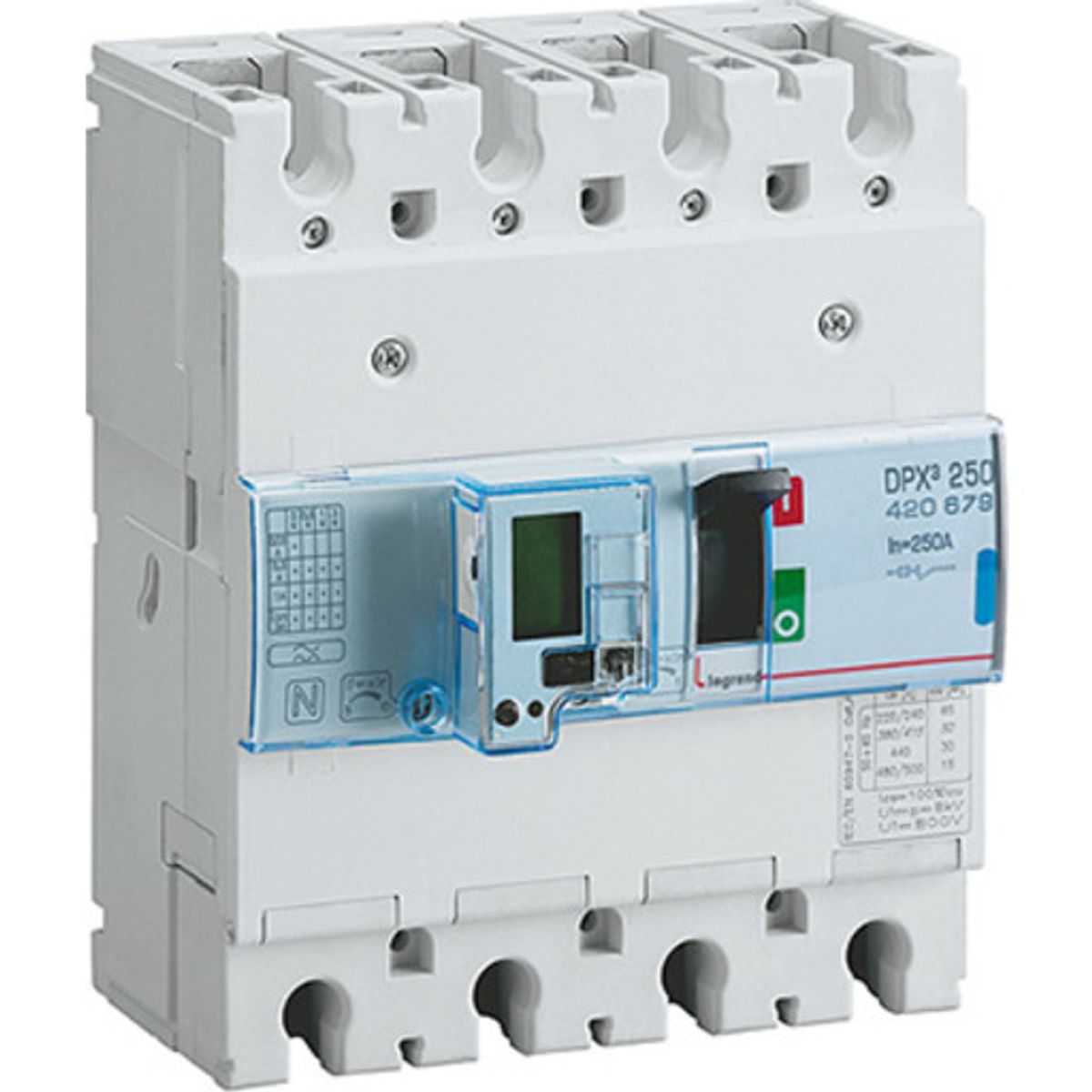 DPX3 250 Maksimalafb Elektronisk+ Energi+Jordfejl 4P 250A 70kA