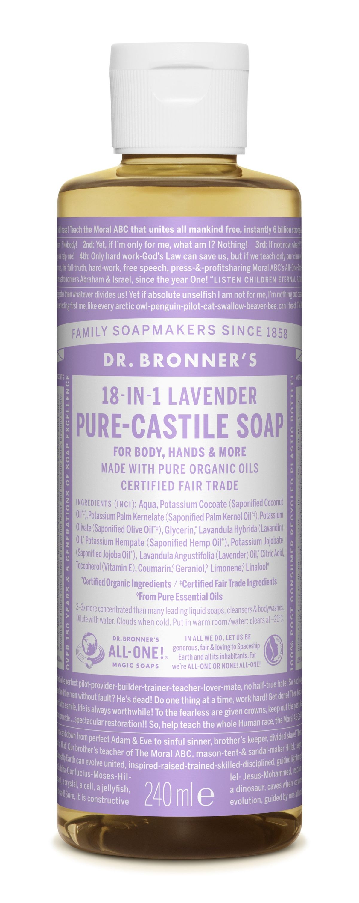 DR. BRONNERS MULTISÆBE - LAVENDEL - BODY & RENGØRINGS SÆBE - sæbe - Dr. Bronner's - StudioBuus