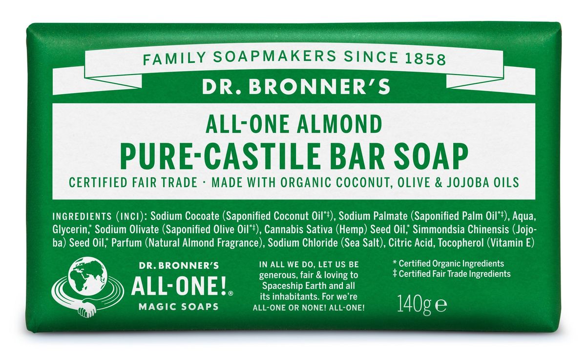 DR. BRONNERS SÆBE & SHAMPOO BAR MED MANDELOLIE - MULTI-PURPOSE - Stangsæbe - Dr. Bronner's - StudioBuus