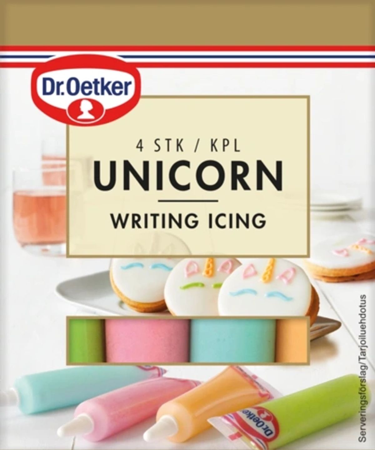 Dr. Oetker - Dekorationsglasur Unicorn, 4 stk.