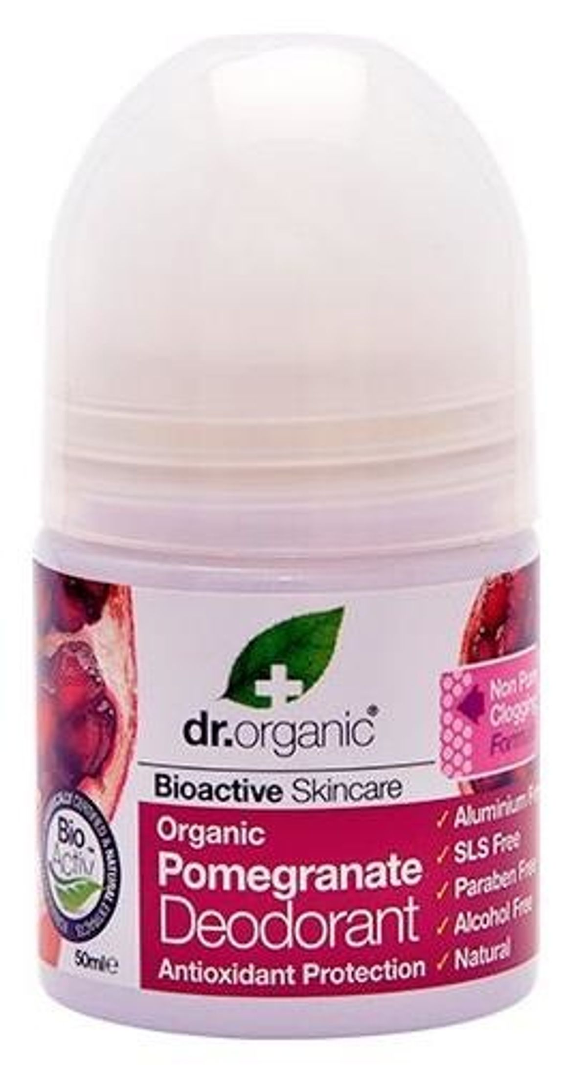 Dr. Organic Deo roll on Pomegranate 50 ml.