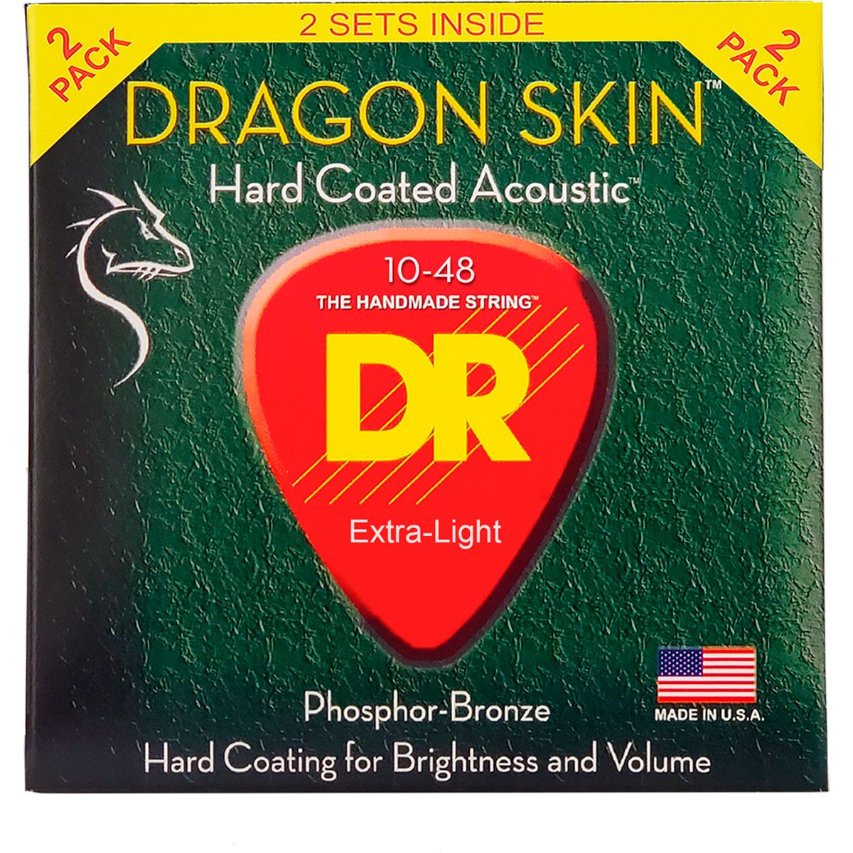 DR Strings DSA-2/10 Dragon skin western-guitar-strenge, 010-048 (2-sæt)