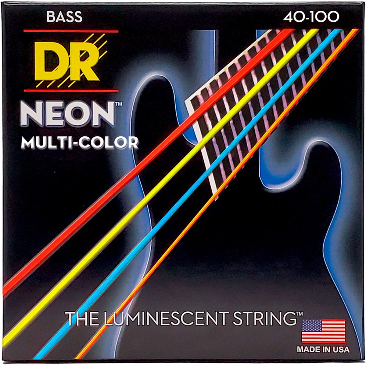 Dr Strings NMCB-40 Multi-Colour bas-strenge, 040-100