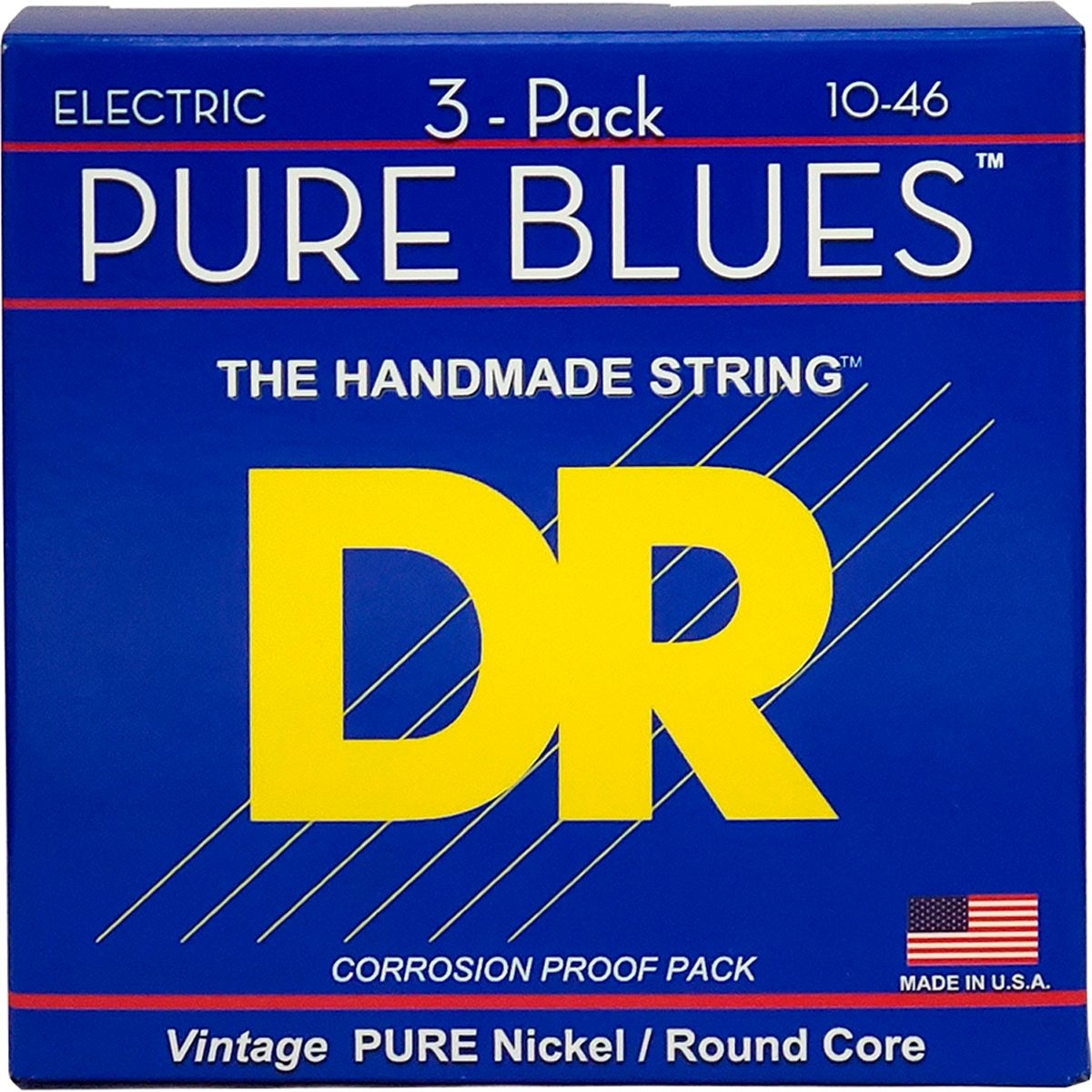 DR Strings PHR-10-3PK Pure blues el-guitar-strenge, 010-046 (3 sæt)