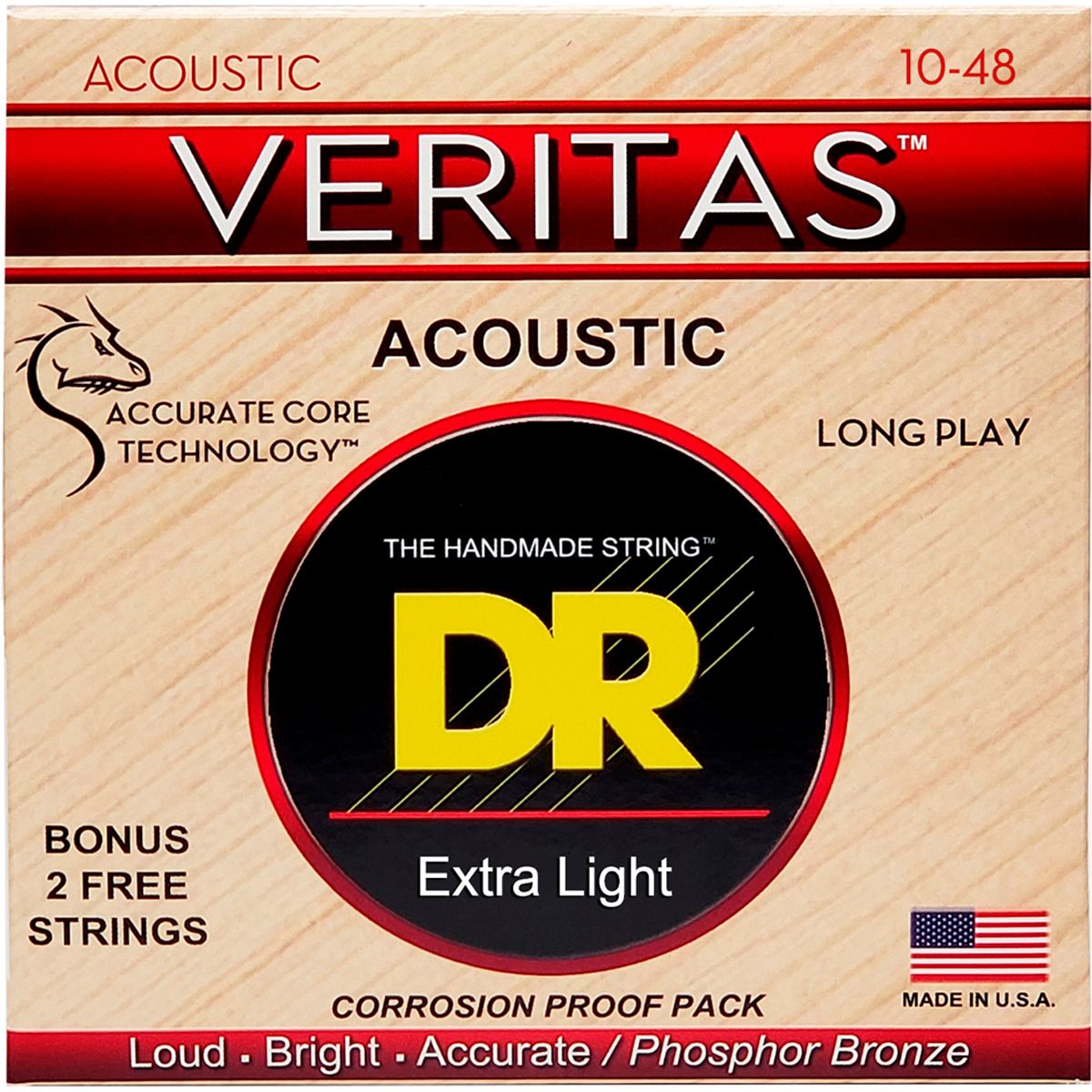 DR Strings VTA-10 Veritas western-guitar-strenge, 010-048