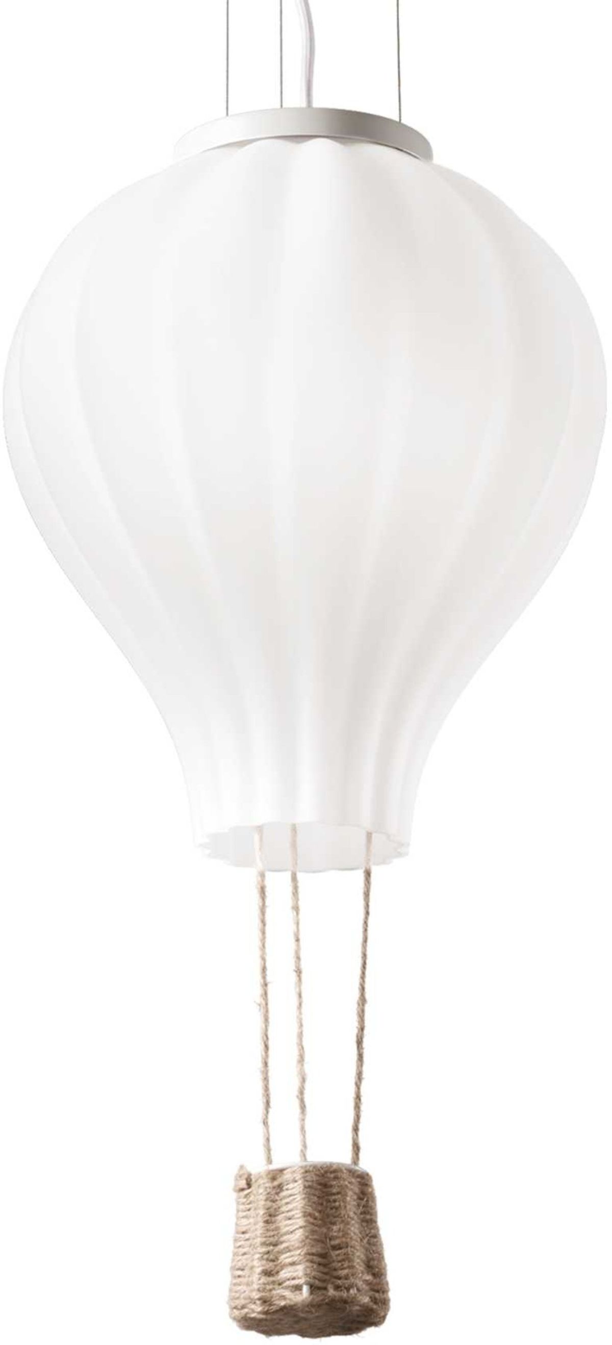 Dream Big, Pendel lampe, E27 max 1 x 42W, E27, hvid/krom, glas, stof, Ø420xHmin1000/max2650mm