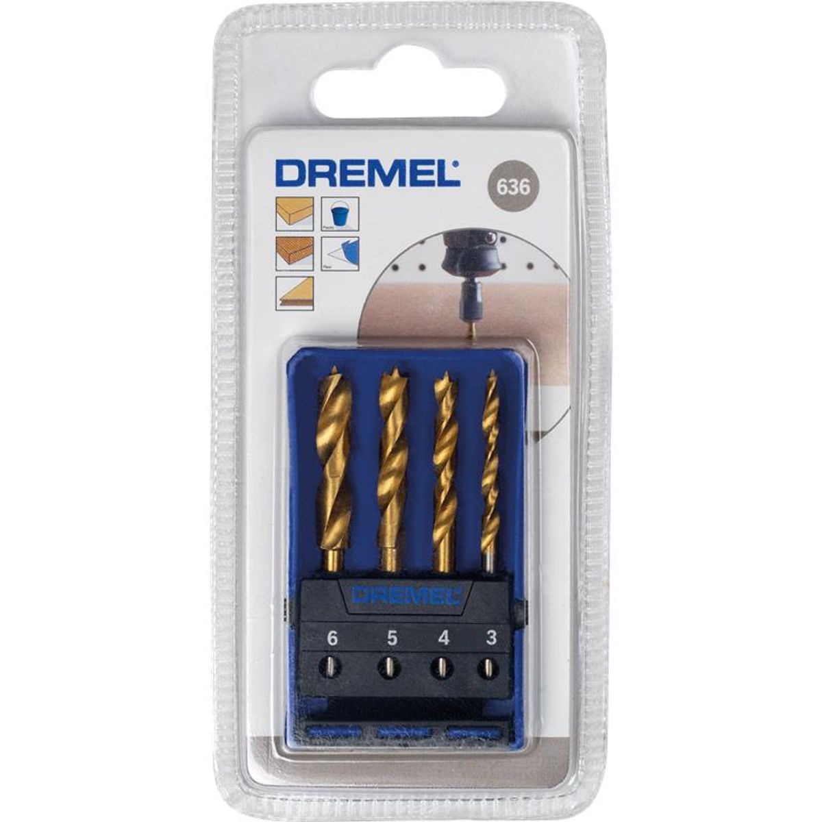 Dremel Træborssæt 636, 3 stk