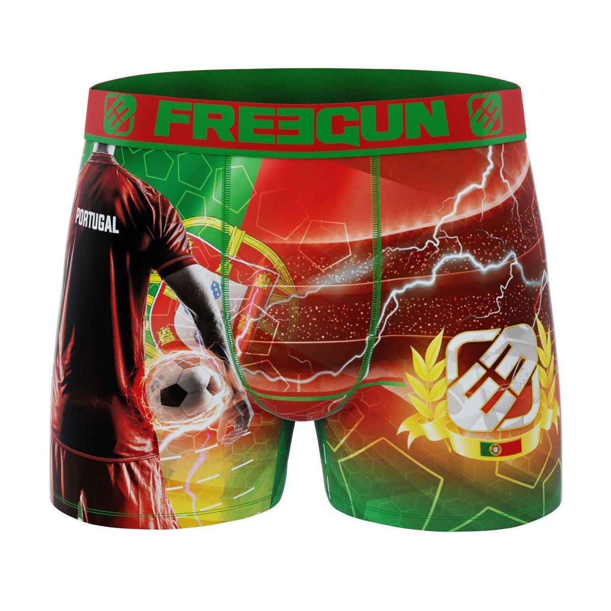 Drenge Microfiber Boxershorts - Fodbold Portugal - Freegun