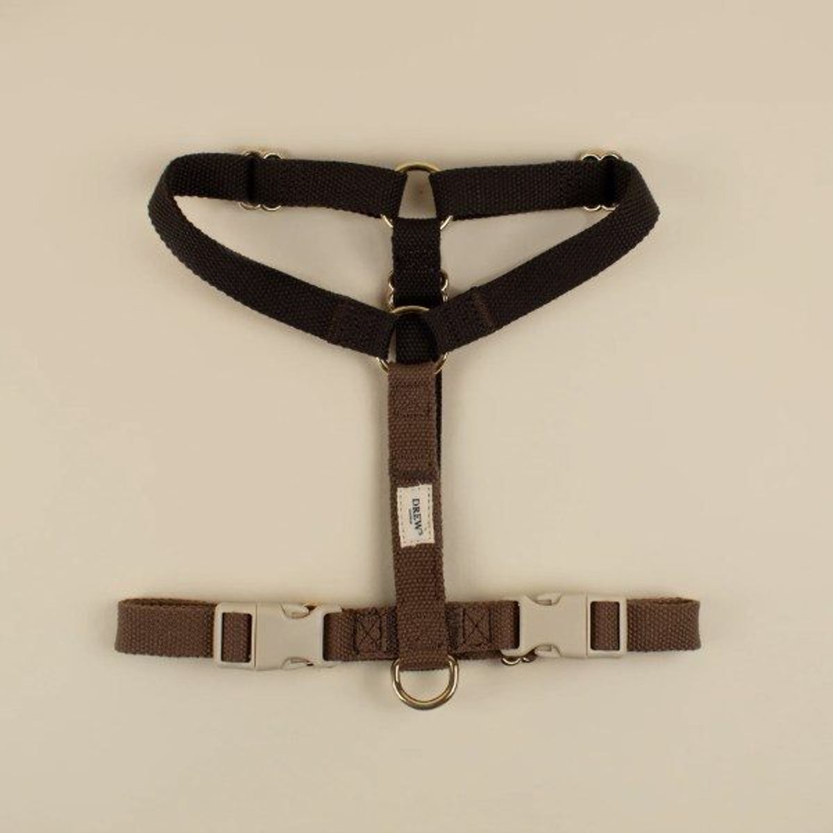 Drew's Dogwear Chocolate // Justerbar y-sele (mørkebrun) - L