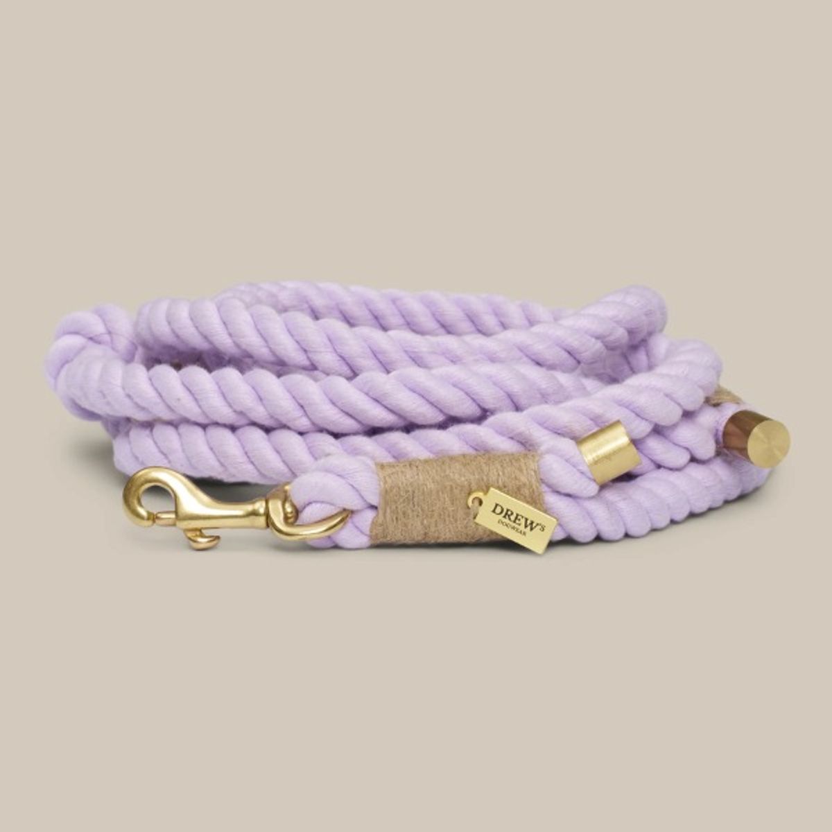 Drew's Dogwear Lavender // Flettet hundesnor i blødt reb (lilla)