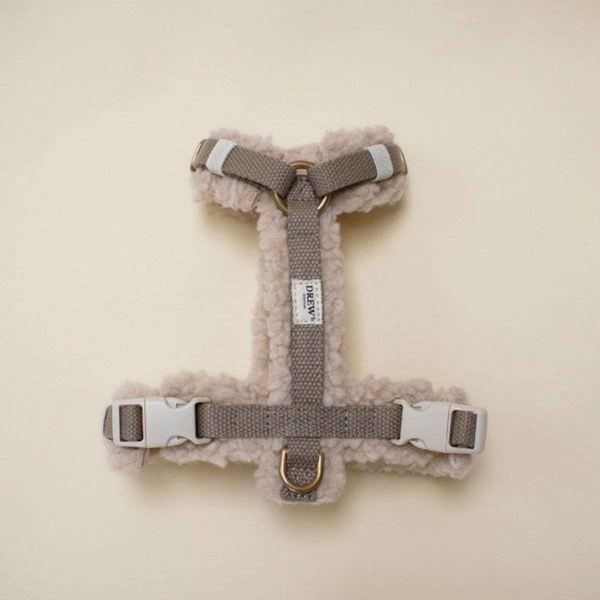 Drew's Dogwear Teddy // Justerbar y-sele (beige) - L