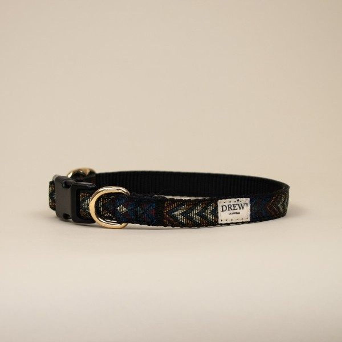 Drew's Dogwear Woody // Justerbart halsbånd (grønt mønster) - L