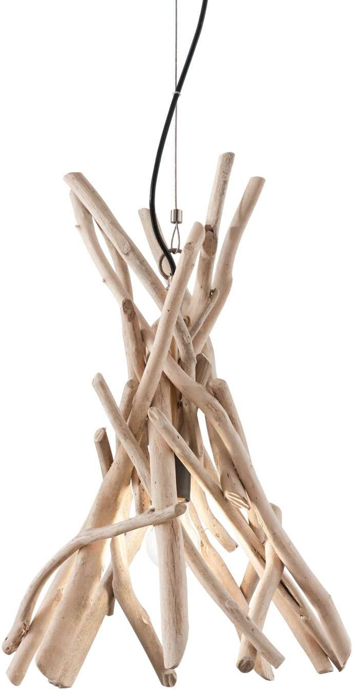 Driftwood, Pendel lampe, E27 max 1 x 60W, E27, natur, træ, Ø350xHmin650/max1300mm