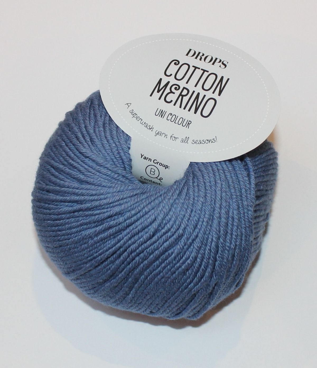 Drops Cotton Merino - Jeansblå color 16, 50 gram