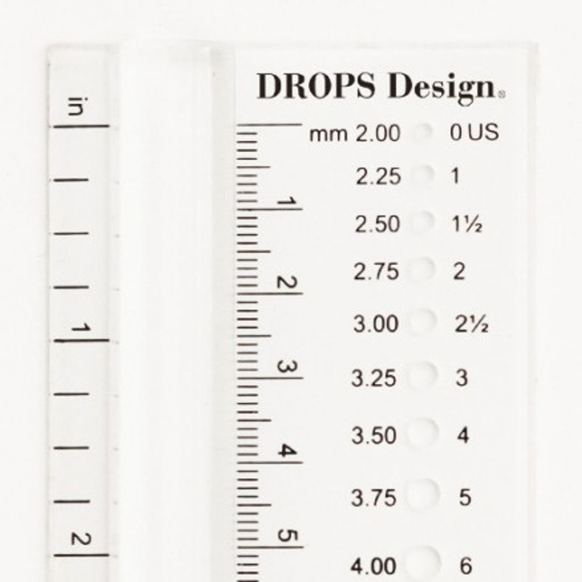 Drops Design Strikkepindemåler 2.00 til 12.00 mm (0 til 17 US)