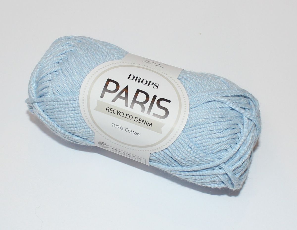 Drops Paris recycled denim - Light wash farve 100, 50 gram