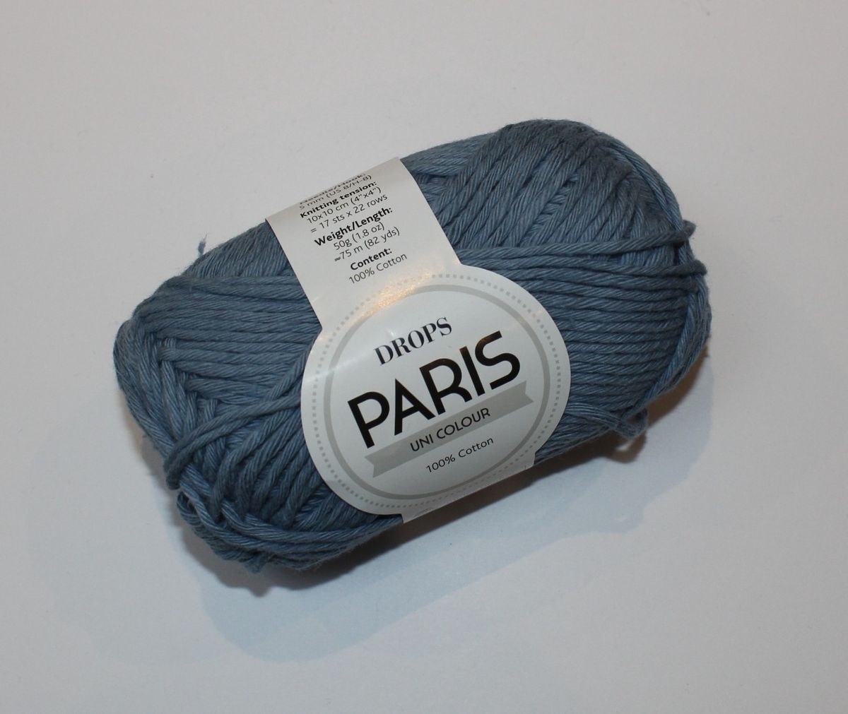 Drops Paris Uni Colour - Jeansblå farve 30, 50 gram