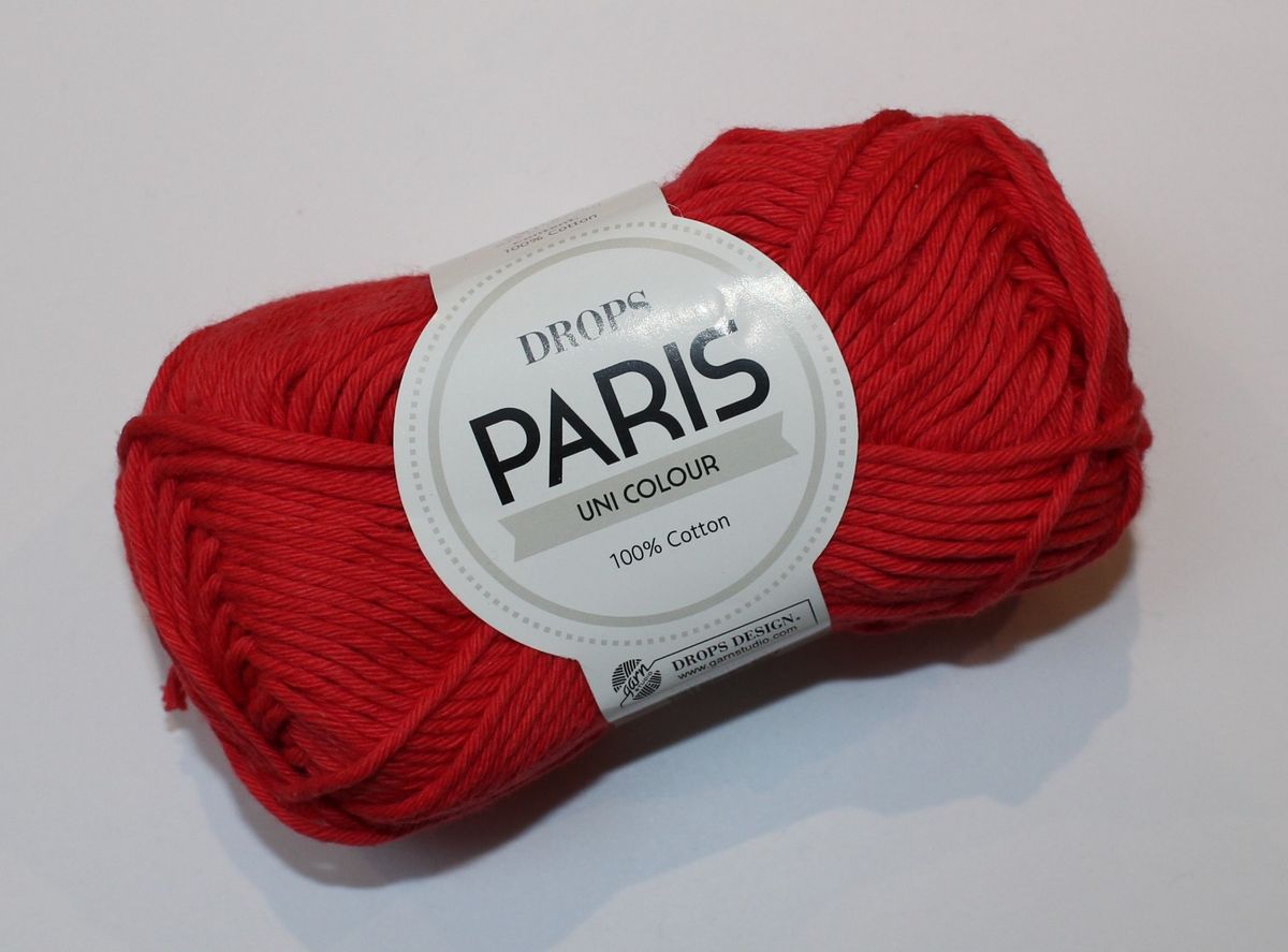 Drops Paris Uni Colour - Rød farve 12, 50 gram