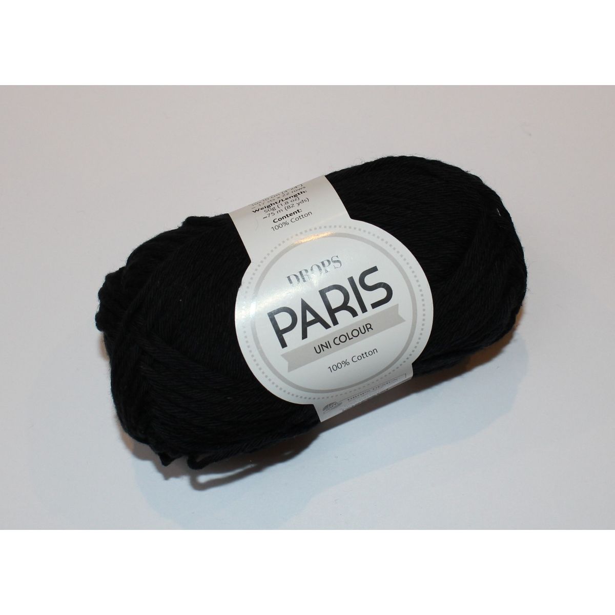 Drops Paris Uni Colour - Sort farve 15, 50 gram