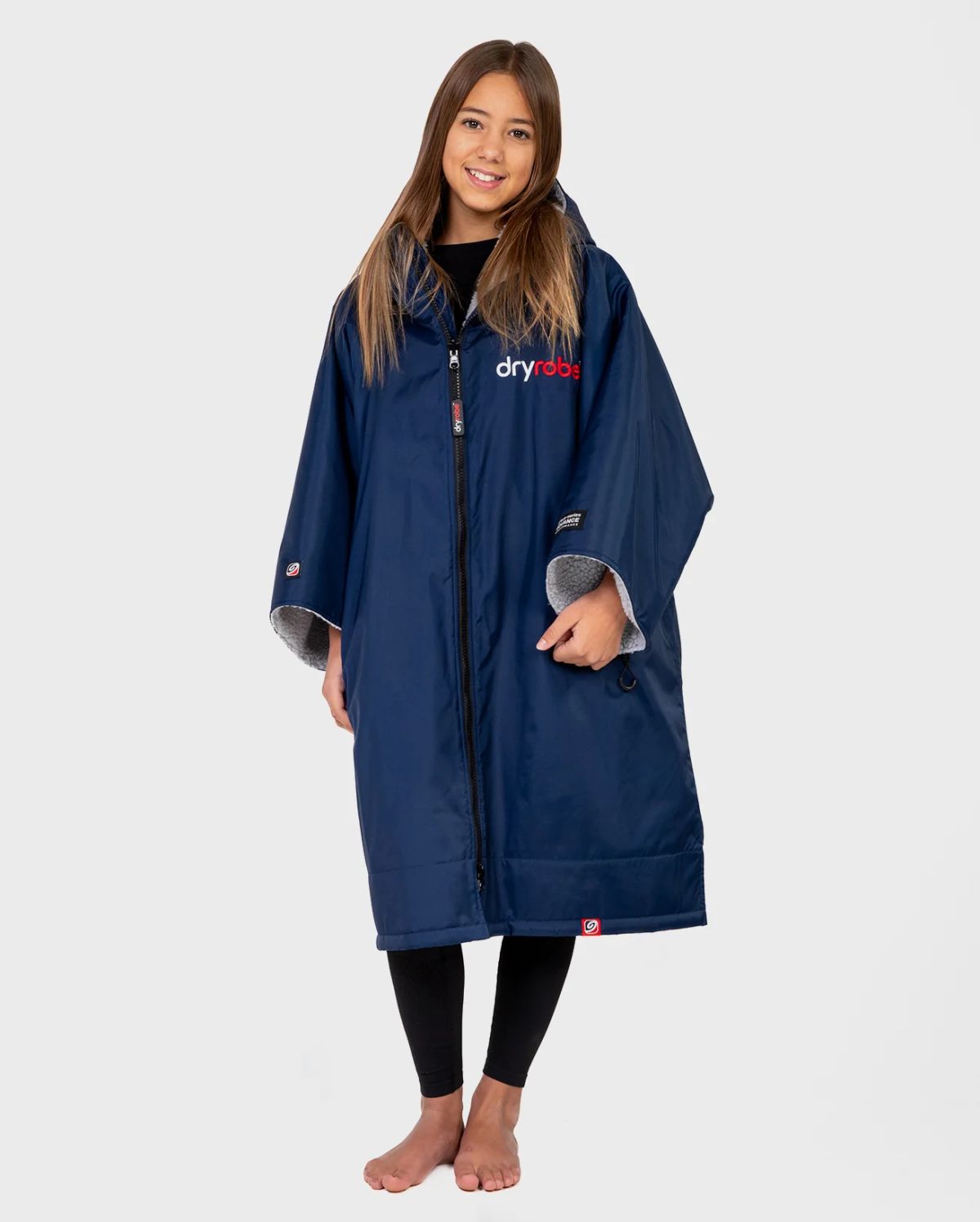 Dryrobe ® Advance Kids Short Sleeve - Navy/Grå