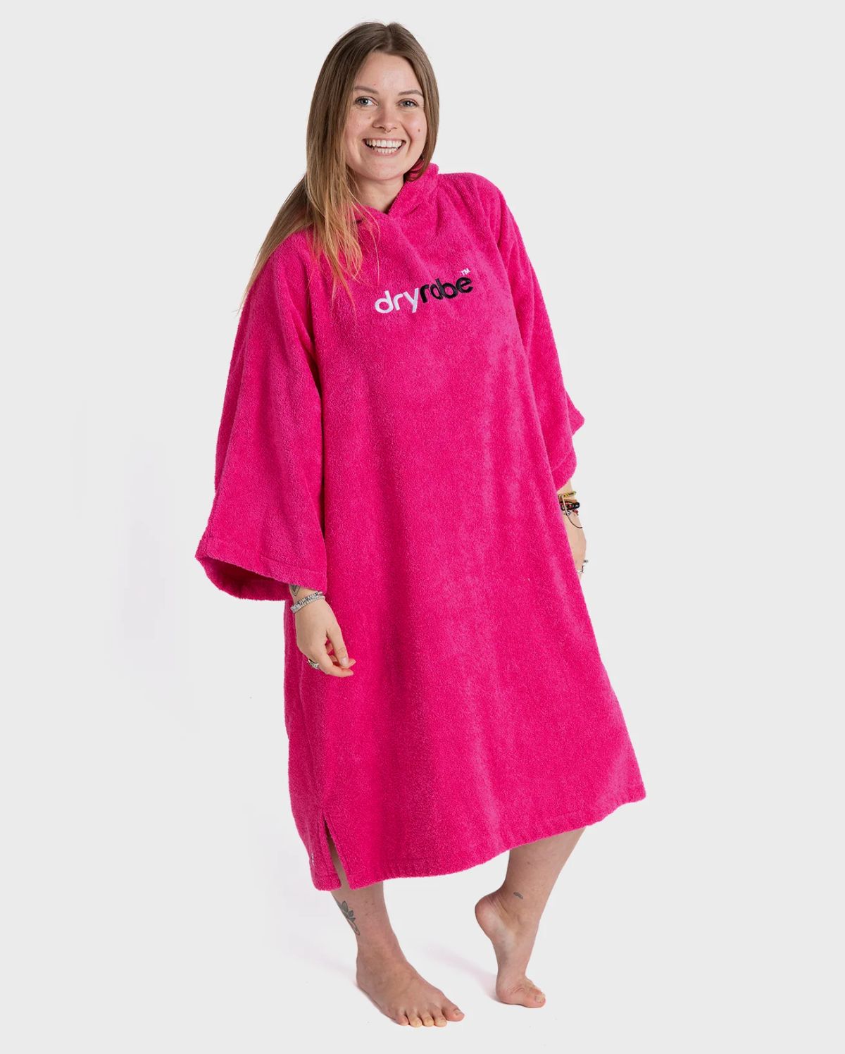 dryrobe ® Badeponcho i økologisk bomuld - Lyserød