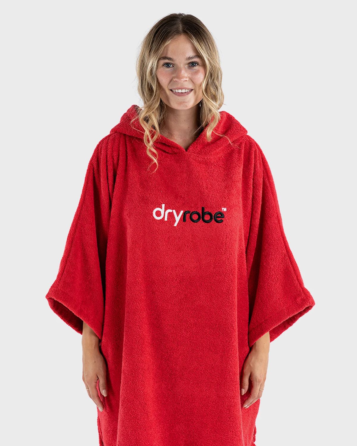 dryrobe ® Badeponcho i økologisk bomuld - Rød